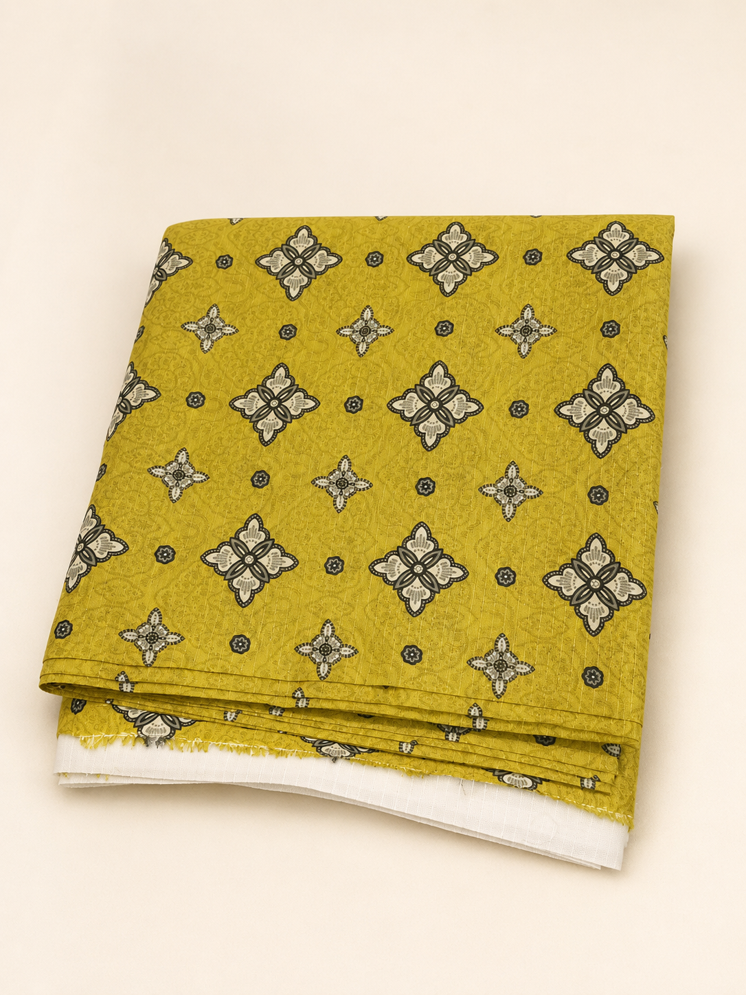 Mustard Olive Printed Lawn 3-Piece Unstitched Suit