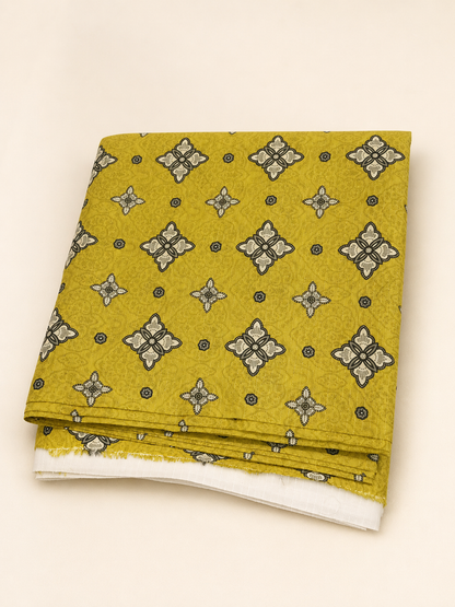 Mustard Olive Printed Lawn 3-Piece Unstitched Suit