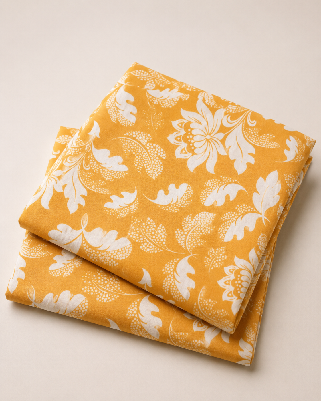 Marigold Orange & Navy Printed Lawn 3-Piece Suit with Voile Dupatta
