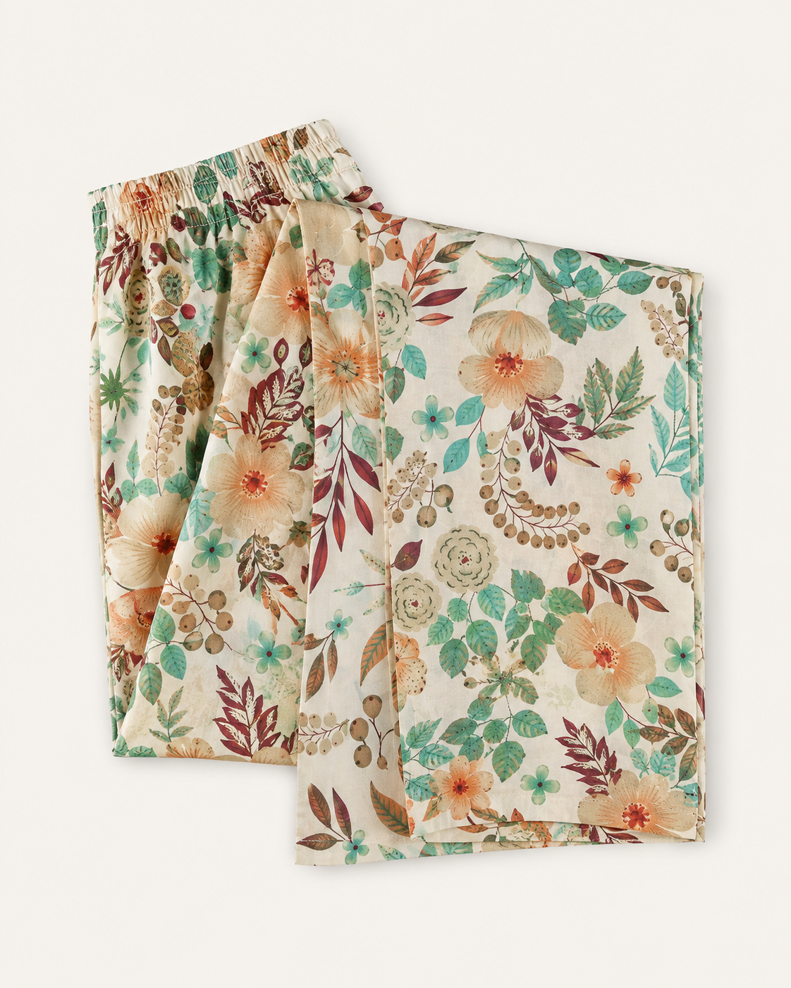 Cream Botanical Embroidered Linen 3-Piece Suit