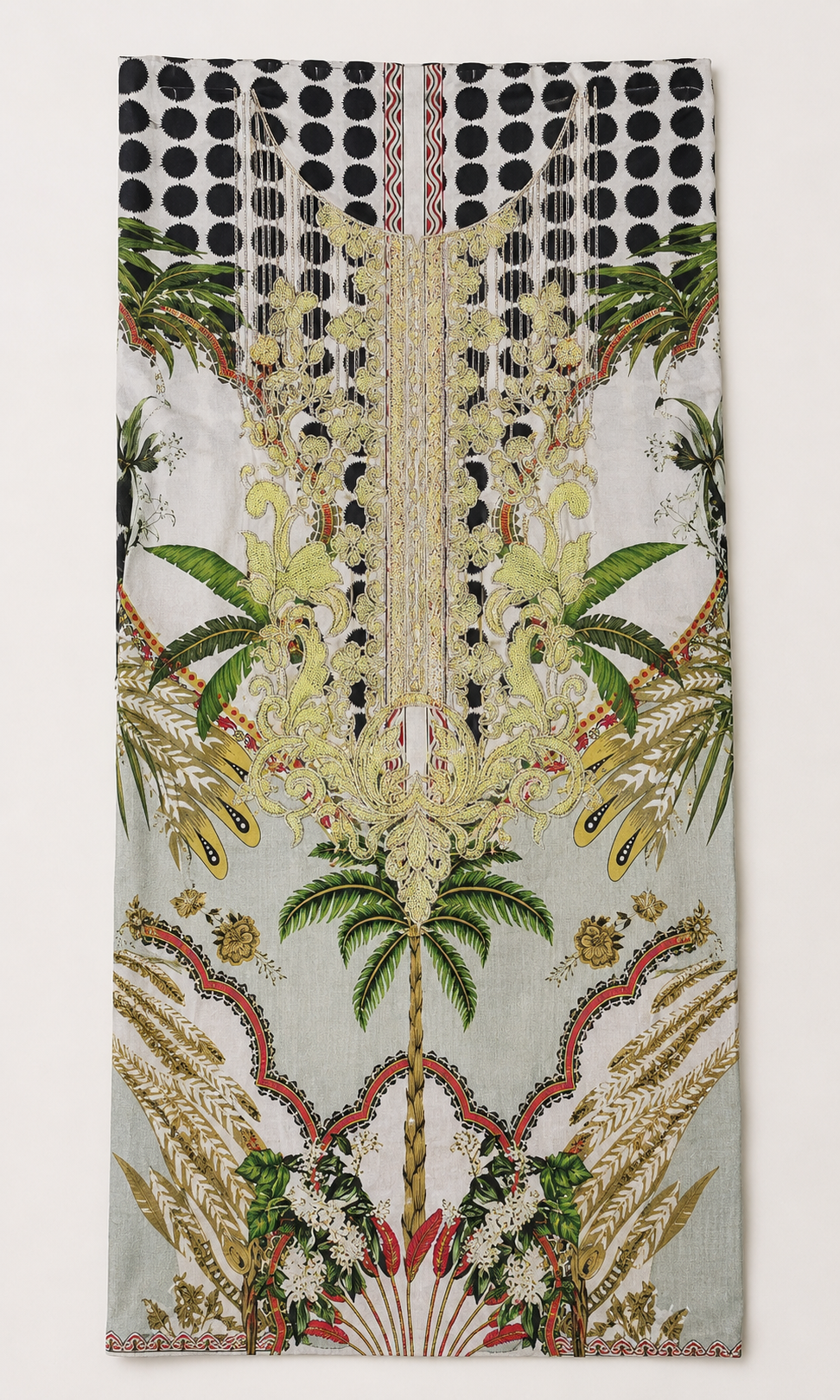 Ivory Botanical Embroidered Lawn 3-Piece Suit with Chiffon Dupatta