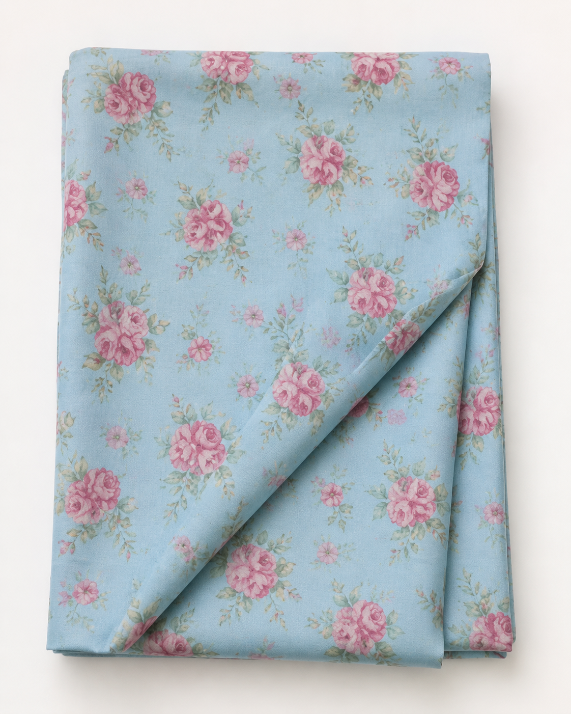 3-Piece Sky Blue Floral Embroidered Lawn Suit with Chiffon Dupatta
