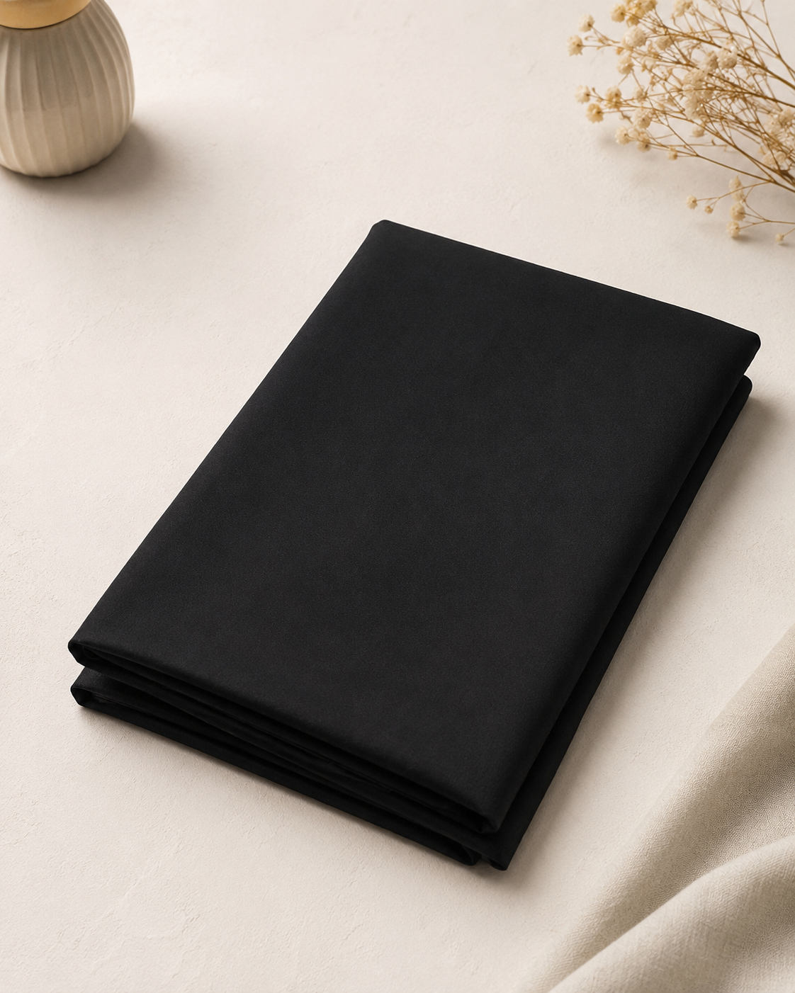 Black Embroidered Linen 3-Piece Unstitched Suit
