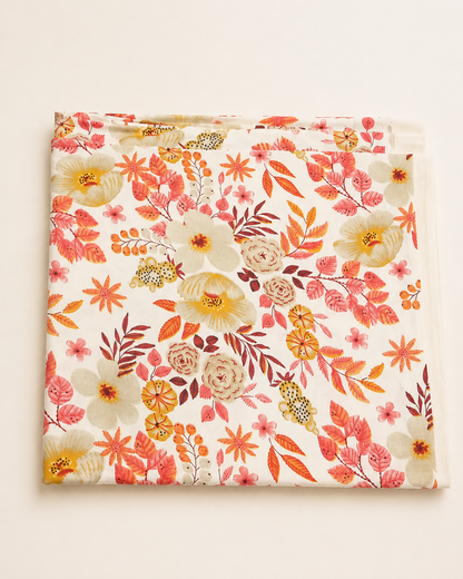 Cream Floral Embroidered Linen 3-Piece Suit