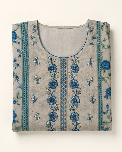 Ladies' Embroidered Neck (Linen) Suit