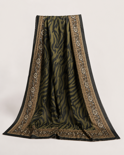 Olive Green Embroidered Lawn 3-Piece Suit